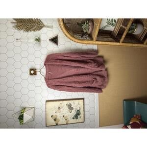 Free People Dusty Pink Faux Fur Open Front Cardigan - Size - XS